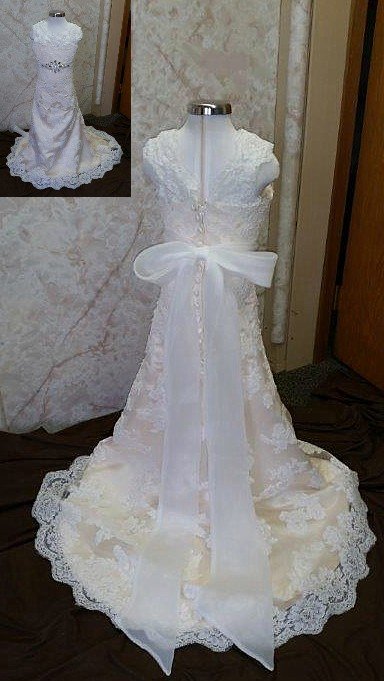 ivory lace mermaid flower girl dress